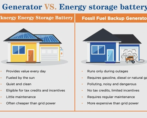 Générateur-vs-stockage d'énergie-batterie-différent